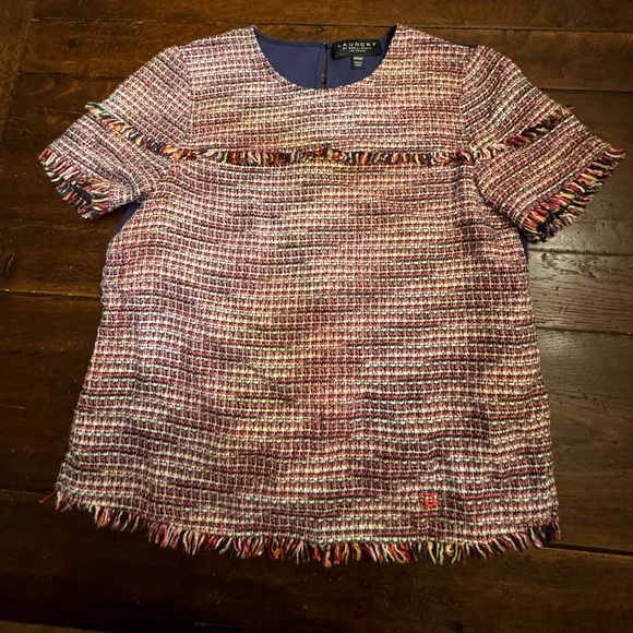 Laundry Multi-Colored Tweed Short Sleeve Blouse - Picture 1 of 2